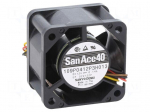 Fan: DC | axial | 12VDC | 40x40x28mm | 19.2m3/h | 37dBA | ball | 8700rpm