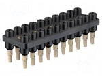 Socket strip | 2mm banana | black | 70VDC | 10A | 33VAC | Sockets: 20