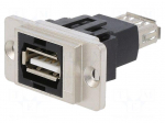 Coupler | DUALSLIM | gold-plated | USB A socket,both sides | USB 2.0