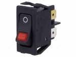 ROCKER | DPST | Pos: 2 | ON-OFF | 16A/250VAC | black | IP40 | filament lamp