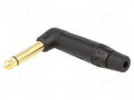 Connector: Jack 6,3mm | plug | male | mono | ways: 2 | angled 90&deg; | black
