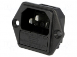 Connector: AC supply | socket | male | 10A | 250VAC | C14 (E) | 6200 | IP40