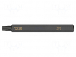 Screwdriver bit | Torx&reg; | TX20 | 1/4" | Kind: impact | Overall len: 70mm