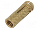 Plastic anchor | without screw | M5x20 | brass | 100pcs | 7mm