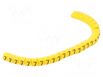 Marker: cable | Marking: 7 | 2.5&divide;5mm | PVC | yellow | leaded | PA-1 | L: 3mm