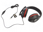 Headphones with microphone | black,red | Jack 3,5mm | headphones