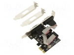 PC extension card: PCIe | D-Sub 9pin male x2,PCIe | 2Mbps