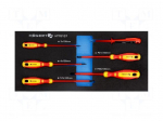 Screwdriver: insulated-set | insulated | in a foam tray | 6pcs.