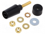 Laboratory connector: 4mm banana | socket | 1kV | 32A | black