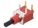 Switch: push-button | Pos: 2 | SPST-NO | OFF-(ON) | Illumin: none | THT