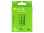 Re-battery: Ni-MH | AAA,R3 | 1.2V | 850mAh | ReCyko | blister | Ready2Use