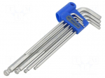 Wrench: hex key-set | spherical | long | 8pcs.