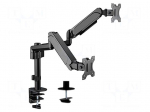 Holder | 9kg | 17&divide;32" | black | Arm len: 533mm | monitor x2