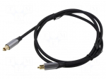 Cable | Toslink plug,both sides | 1m | Plating: gold-plated | black