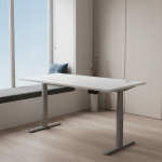Adjustable Height Table Up Up Thor Gray, Table top L White
