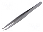 Tweezers | 110mm | for precision works | Blades: curved