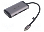 Hub USB | USB 3.0 | grey | Number of ports: 6 | 0.15m | ABS,aluminium