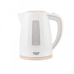 Teapot Adler  Kettle AD 1264 Standard, 2200 W, 1.7 L, Plastic, White, 360&deg; rotational base
