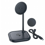 Adapter Acefast  Acefast 15W Qi Wireless Charger for iPhone (with MagSafe) and Apple AirPods Stand Holder Magnetic Holder Gray (E6 gray)