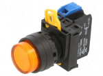 Switch: push-button | 22mm | Stabl.pos: 2 | NO | orange | LED | IP65 | YW