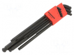 Wrench: hex key-set | spherical | long | 9pcs.