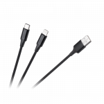 Nutitelefonide varuosad // Kaablid // Kabel wtyk USB A - wtyk USB C/ wtyk lightningh (2w1) 1m