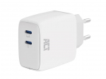 USB charger, 2 x USB-C, Power Delivery function, 65W, 3.25A, white