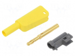Laboratory connector: 4mm banana | 32A | 1kV | yellow | gold-plated