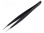 Tweezers | Blade tip shape: sharp | Tweezers len: 120mm | ESD