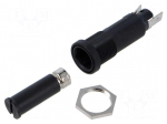 Fuse holder | 6.3x32mm | 10A | 500VAC | FEC | on panel | black | UL94V-0