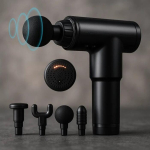 Massage gun Riff FH-320 &mdash; portable percussive massager, 6 speed levels, 3 attachments