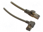 Patch cord | S/FTP | Cat: 7 | RJ45 plug,RJ45 right angled plug | Cu
