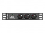 Servers Lanberg  Power Distribution Unit (PDU) 10" 1U 16A 2m 3x French Outlets | PDU-03E-0200-BK