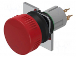 Switch: push-button | 16mm | Stabl.pos: 1 | NC x2 | red | none | IP65 | 51