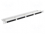 Patch panel | white | Number of ports: 24 | 19" | Cat: 6 | rack 19" | RACK