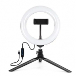 Selfie stick Elight ST6-5 16cm 10W LED Light Ring with Phone holder + 0.5m Metal Tripod stand + BT remote Black