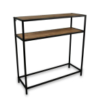 Mirrors&More Fina console galdiņ&scaron; 80 x 80 cm ozola/melns 2920598 4251820315058