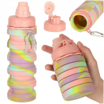 RoGer Foldable Silicone Water Bottle 500ml Rainbow
