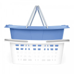 Beldray LA030450CRNFPEU7  Set Of Two Laundry Baskets 2 x 26L, White/Blue