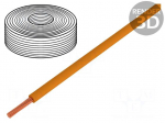 Wire | LiY-Toy | stranded | Cu | 0.75mm2 | PVC | orange | 300V | 10m | Class: 5
