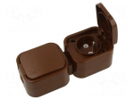 Connector: AC supply | socket | 2P+PE | 250VAC | 16A | brown | wall mount
