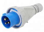 Connector: AC supply 3-phase | plug | male | 16A | 230VAC | IEC 60309
