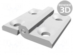 Hinge | Width: 30mm | technopolymer (PA) | white | H: 30mm
