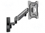 Holder | for wall mounting | 23kg | 17&divide;43" | black | Arm len: 460mm