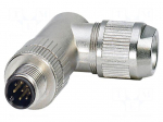 Connector: M12 | plug | PIN: 8 | 30V | angled | IP67 | IDC | Contacts: CuSn