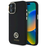 Guess GUHCP16SM4DGPK Silicone Logo Strass 4G Hardcase for iPhone 16 6.1" / black