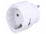 Adapter | Out: EU | Plug: with earthing | Colour: white