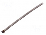 Rope | acid resistant steel A4 | &Oslash;rope: 4mm | L: 10m | Rope plexus: 7x7
