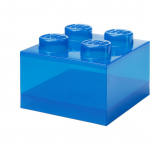 Room Copenhagen LEGO Storage Brick 4 Top Lid Glitter, storage box blue/transparent