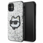 Oriģinālais maciņ&scaron; KARL LAGERFELD Glitter Choupette Patch KLHCN61G2CPS priek&scaron; Iphone 11| Xr Silver